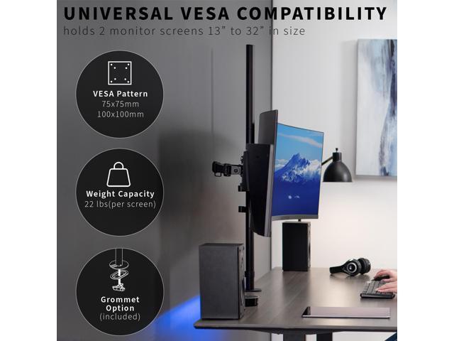 VIVO Dual Monitor Desk Mount Extra Tall Adjustable Stand for up to 32' Screens