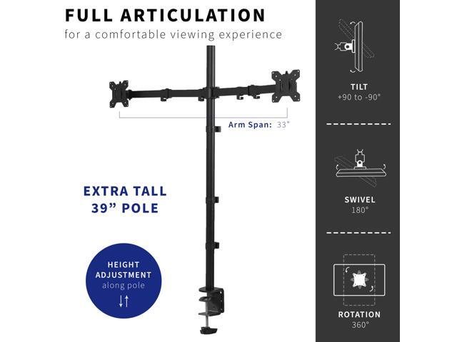 VIVO Dual Monitor Desk Mount Extra Tall Adjustable Stand for up to 32' Screens