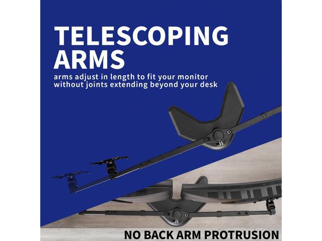 VIVO Black Telescoping Dual Ultrawide 27' to 38' Monitor Freestanding Desk Stand