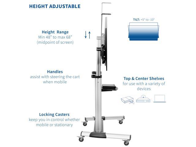 Ultra Heavy Duty Mobile Stand TV Cart Mount, Fits 32' to 100' Flat Screens