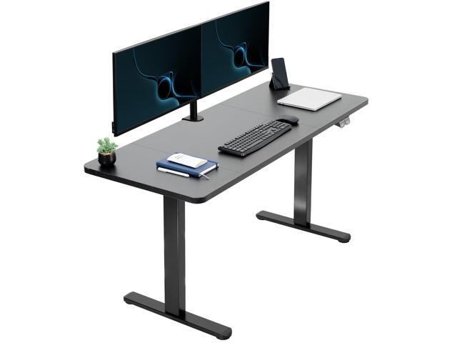 VIVO Electric 60 x 24 Stand Up Desk Workstation Black Table Top, Black Frame