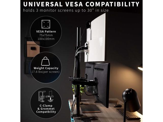 VIVO Triple Monitor Desk Mount Stand, Heavy Duty, 3 Computer Screens up to 30'