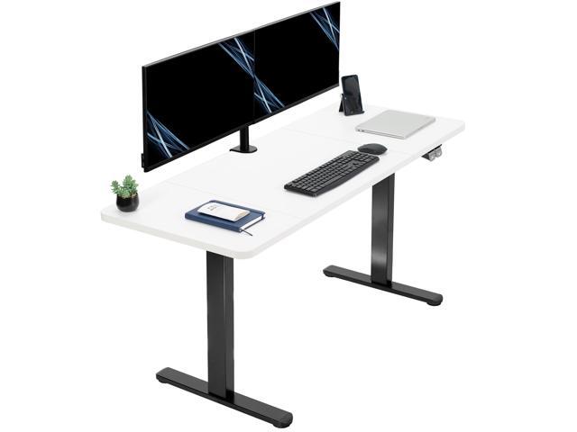 VIVO Electric 60 x 24 Stand Up Desk Workstation White Table Top, Black Frame