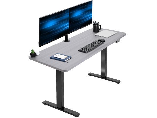VIVO Electric 60 x 24 Stand Up Desk Workstation Dark Gray Table Top, Black Frame