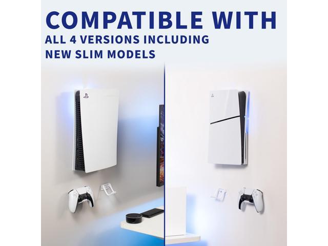 VIVO White Steel Wall Mount Designed for PS5 Console, 2 Controller Mounts