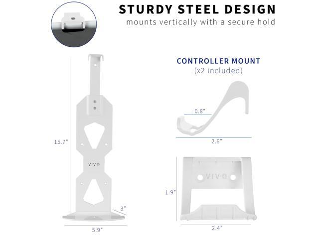 VIVO White Steel Wall Mount Designed for PS5 Console, 2 Controller Mounts