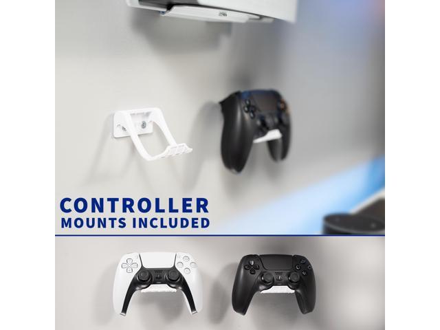 VIVO White Steel Wall Mount Designed for PS5 Console, 2 Controller Mounts