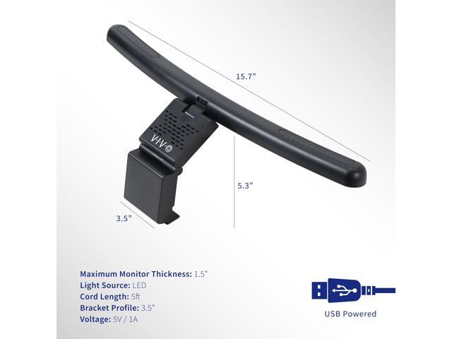 VIVO Black 16 inch Curved Lightbar with 5 Color Temperatures, USB Powered
