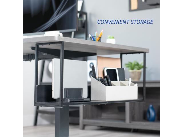 VIVO Black 30' Under Desk Shelf Storage Organizer System