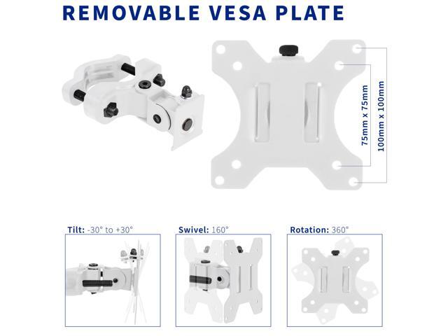 VIVO White Steel Universal Bracket Pole Mount VESA Plate, Fits 13' to 30' Screen