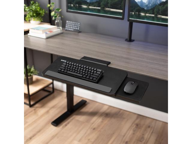 VIVO Adjustable Keyboard Tray with Slide-Out Mouse Pad, Under Table Desk Mount