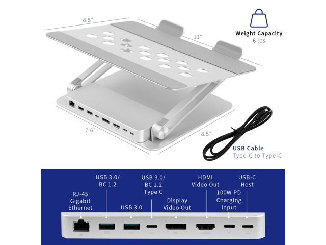 VIVO Aluminum Height Adjustable Laptop / Notebook Stand Docking Station