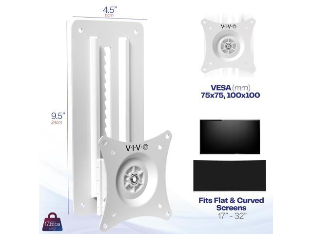 VIVO White Height Adjustable 17' to 32' VESA Monitor Wall Mount for 1 Screen