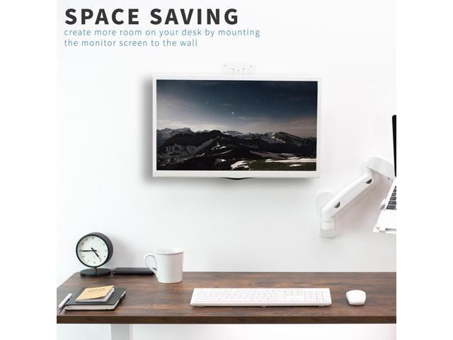 VIVO White Height Adjustable 17' to 32' VESA Monitor Wall Mount for 1 Screen