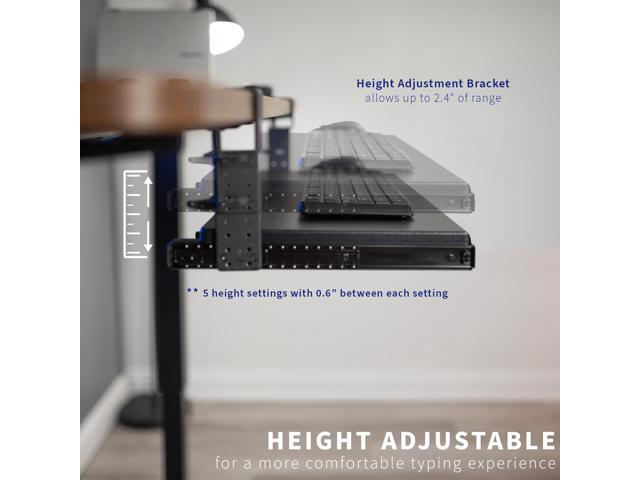 VIVO Height Adjustable Clamp-on Computer Keyboard Tray with Pencil Drawer