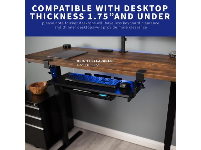 VIVO Height Adjustable Clamp-on Computer Keyboard Tray with Pencil Drawer