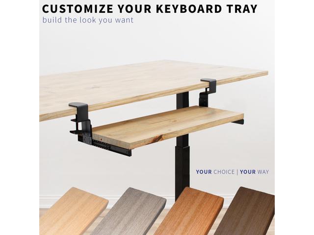VIVO Height Adjustable Clamps & Rails for Custom Wood Keyboard Tray - Pack of 2