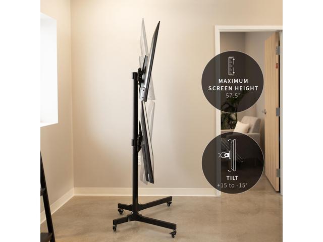 VIVO Dual TV Cart Mount for LCD LED Plasma Flat Panel | Fits 32 to 65 Screens - image 3