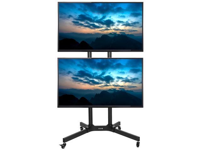VIVO Dual TV Cart Mount for LCD LED Plasma Flat Panel Fits 32' to 65' Screens