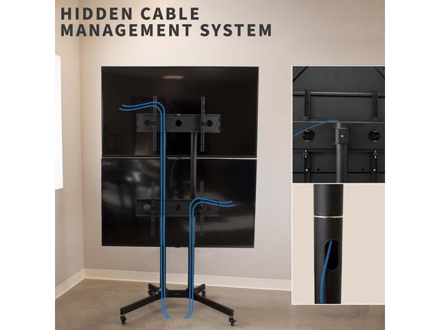 VIVO Dual TV Cart Mount for LCD LED Plasma Flat Panel | Fits 32 to 65 Screens - image 7