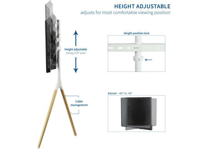 VIVO White Artistic Easel 45' to 65' Screen TV Tripod Adjustable Floor Stand