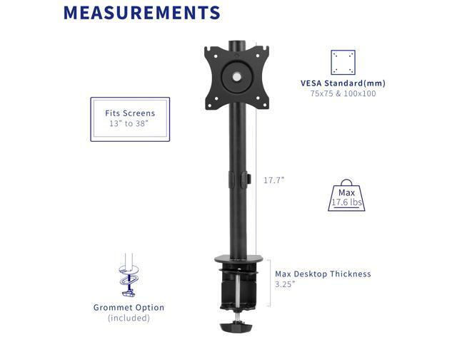 VIVO Single Monitor Adjustable Tilt Desk Mount Stand for 1 LCD Screen up to 38'