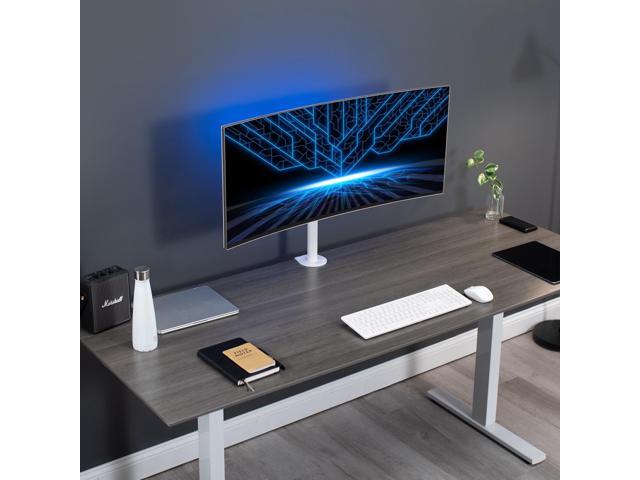 VIVO White Single Monitor Adjustable Tilt Desk Mount for 1 LCD Screen up to 38'