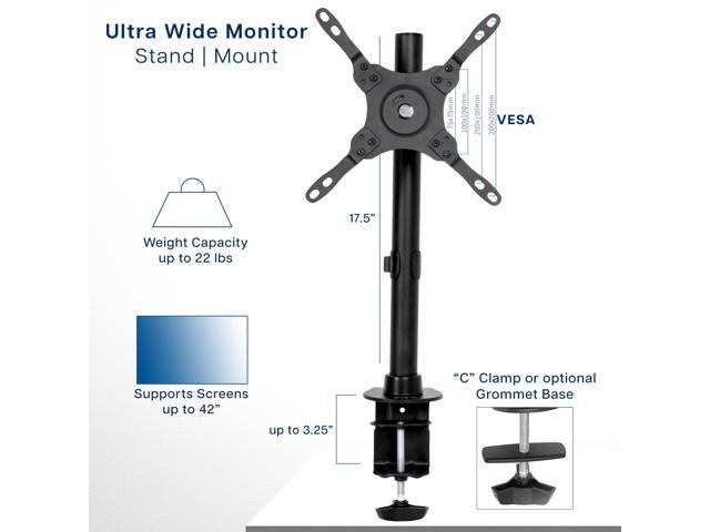 VIVO Black TV & Ultra Wide Screen Monitor Desk Mount Stand for Screens up to 42'