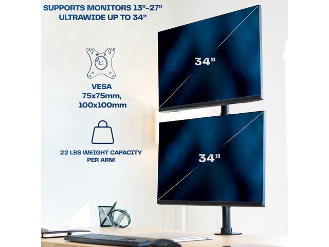 VIVO Dual Computer Monitor Desk Mount Stand, Vertical Array, 2 Screens up to 34'