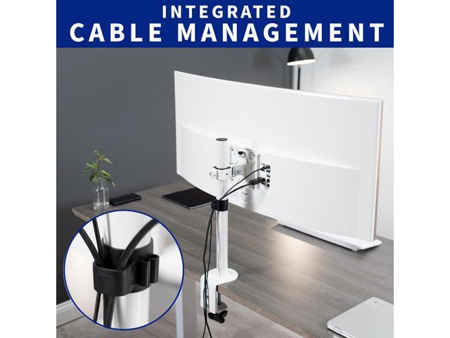 VIVO White Single Monitor Adjustable Tilt Desk Mount for 1 LCD Screen up to 38'