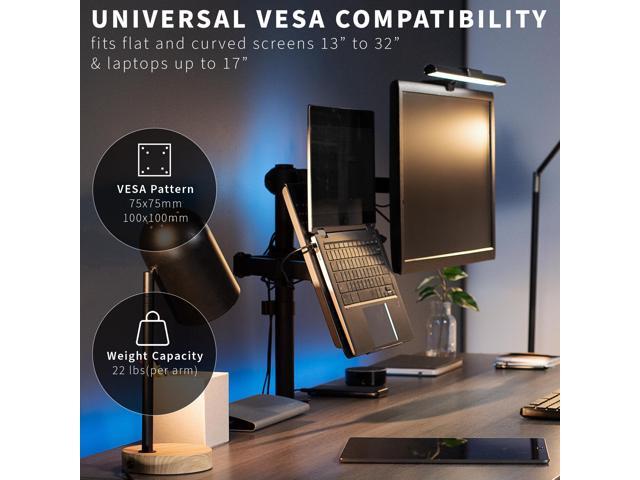 VIVO Laptop & Monitor Desk Mount Stand Black Adjustable fits 1 Screen up to 32'