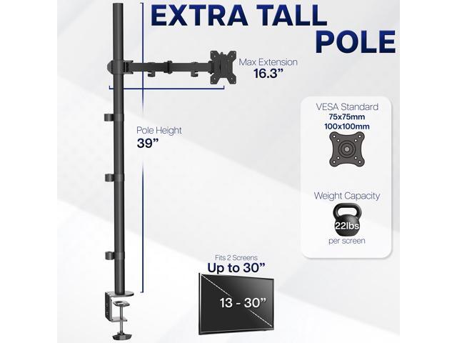 VIVO Single Monitor Mount Extra Tall Adjustable Stand Fits One Screen up to 32'