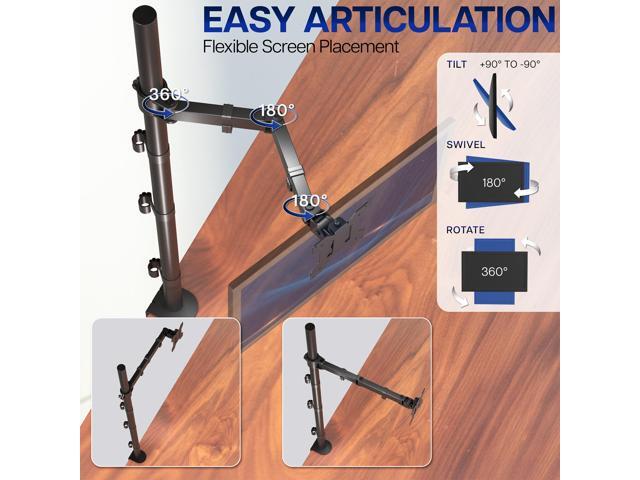 VIVO Single Monitor Mount Extra Tall Adjustable Stand Fits One Screen up to 32'