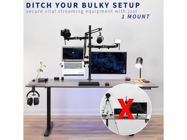 VIVO Black All-In-One Livestream Desk Mount, 17' to 32' Monitor, Laptop, Camera
