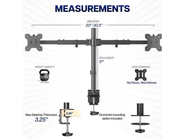 VIVO Telescoping Dual 21' to 32' Monitor Mount, Heavy Duty Desk Stand