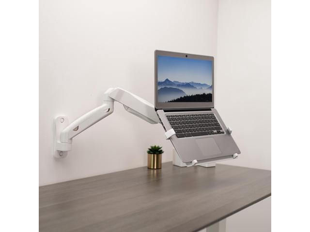 VIVO Universal White Adjustable 10' to 15.6' Single Laptop Pneumatic Arm Mount