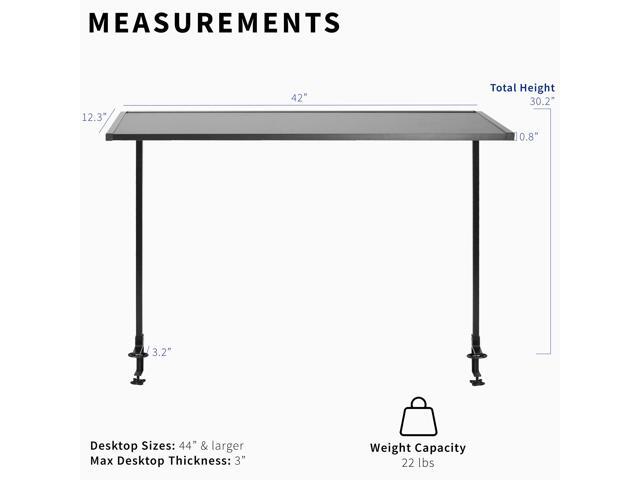 VIVO Black Clamp-on Overhead 42' Desk Shelf, Raised Accessory Platform Organizer