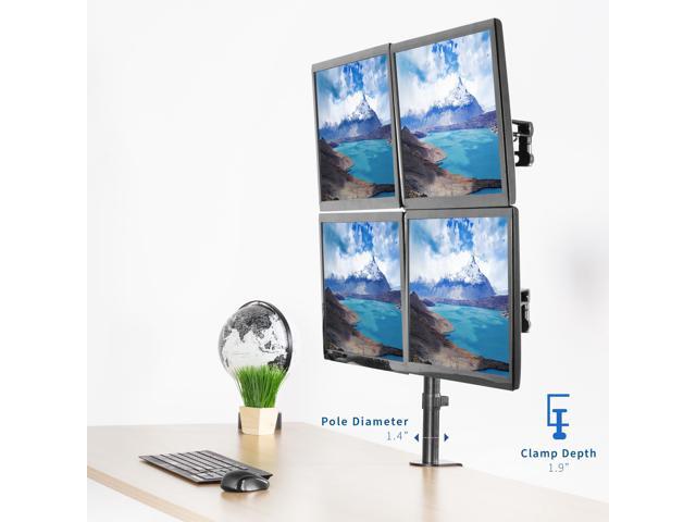 Quad LCD Monitor Fully Adjustable Desk Mount Stand For 4 Screens 17' to 32'