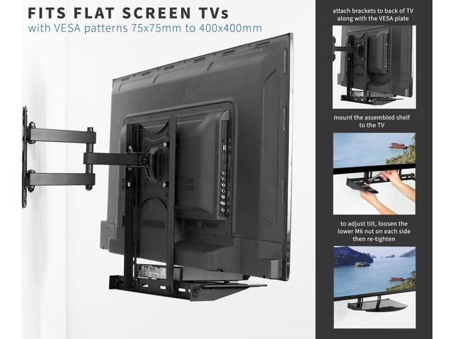 VIVO Under or Above VESA TV Wall Mount Shelving Bracket AV Component Glass Shelf - image 3