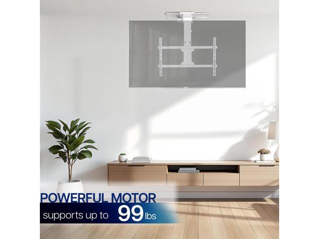 VIVO White Electric Flip Down Ceiling TV Mount for 37 to 70 inch Screens
