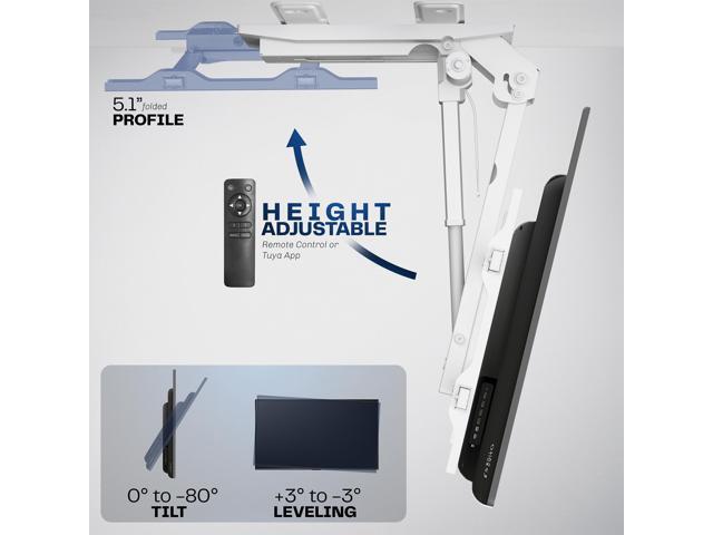VIVO White Electric Flip Down Ceiling TV Mount for 37 to 70 inch Screens