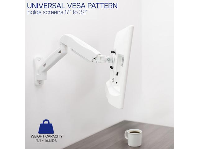 VIVO White Pneumatic Articulating Extended Arm, 17' to 32' Monitor Wall Mount