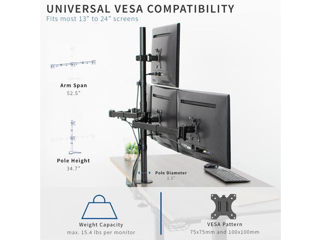 VIVO Quad Heavy Duty 13' to 24' Monitor Desk Mount 3 + 1 Stand Holds 4 Screens