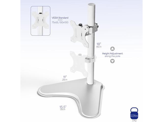 VIVO White Single LCD Monitor Adjustable Desk Stand, Fits 1 Screen