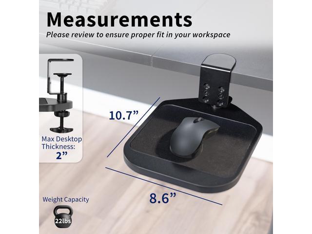 VIVO Black Wooden Rotating Clamp-on Adjustable Computer Mouse Pad, Device Holder