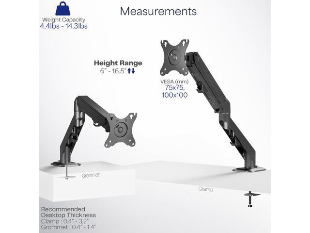 VIVO Single Monitor Counterbalance Desk Mount Stand Fits Screens 17' to 27'