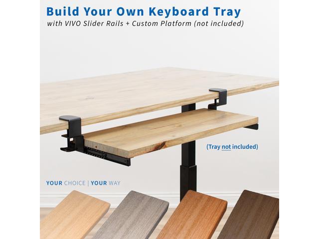 VIVO Extra Sturdy Clamps and Rails for Custom Wood Keyboard Tray - Pack of 2