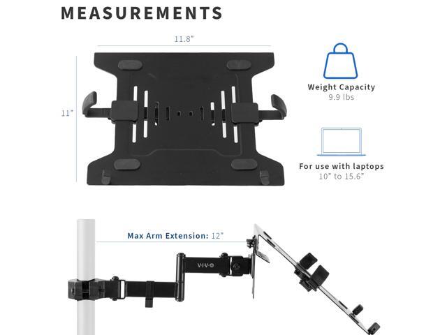 VIVO Universal Adjustable 10' to 15.6' Single Laptop VESA Arm Pole Mount