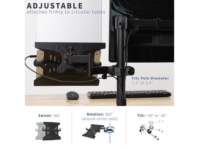 VIVO Universal Adjustable 10' to 15.6' Single Laptop VESA Arm Pole Mount