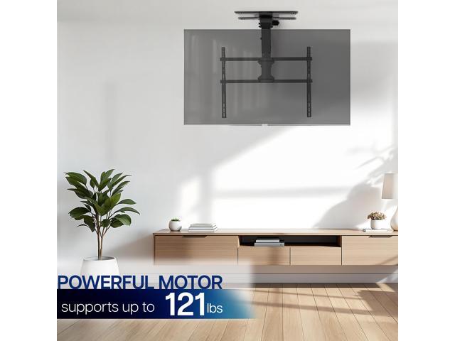 VIVO Black Electric Flip Down Ceiling TV Mount for 37 to 86 inch Screens